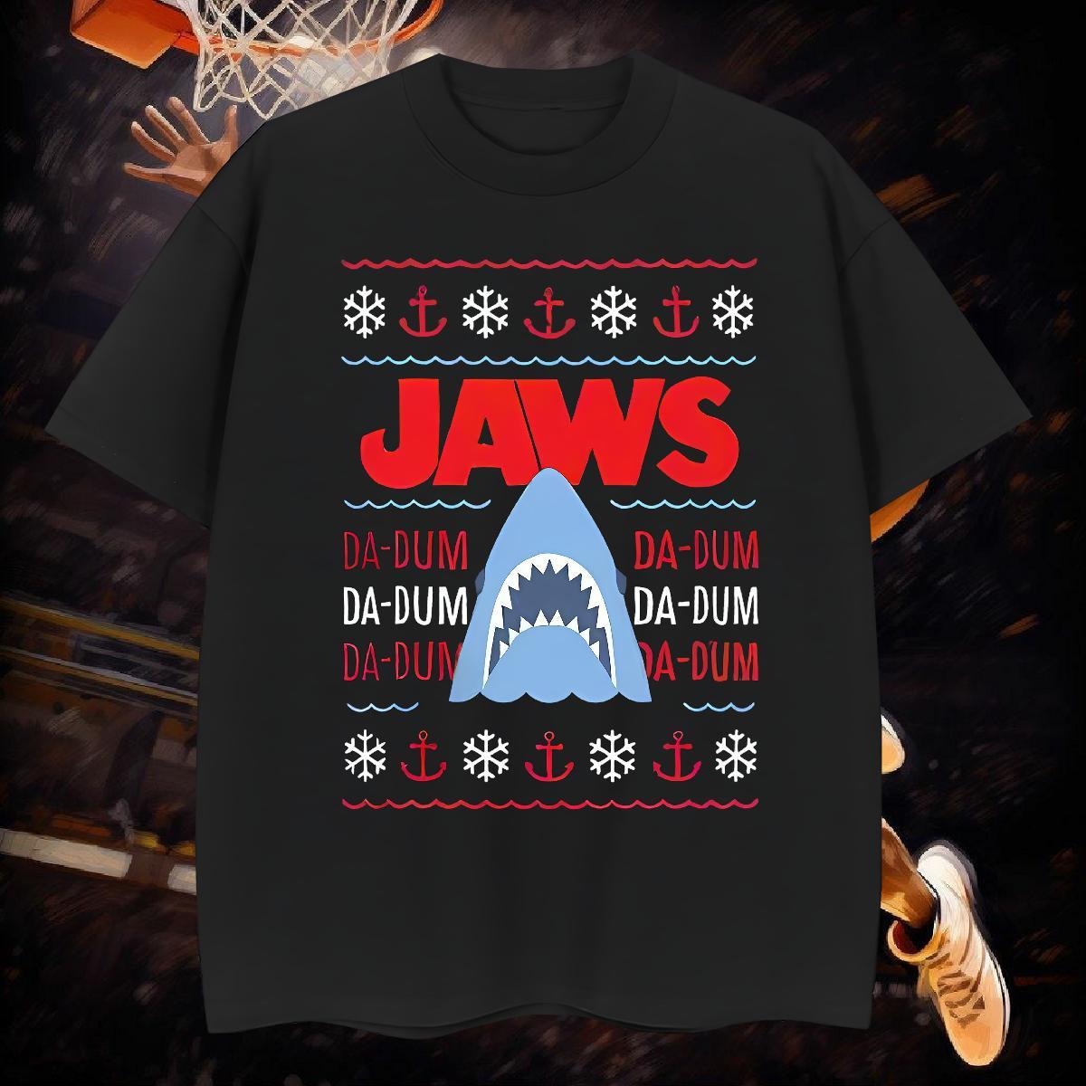 T shirt 230g 100% Cotton shark Summer Casual Breathable Soft Floral Print Men Tees DIY Cool Tops