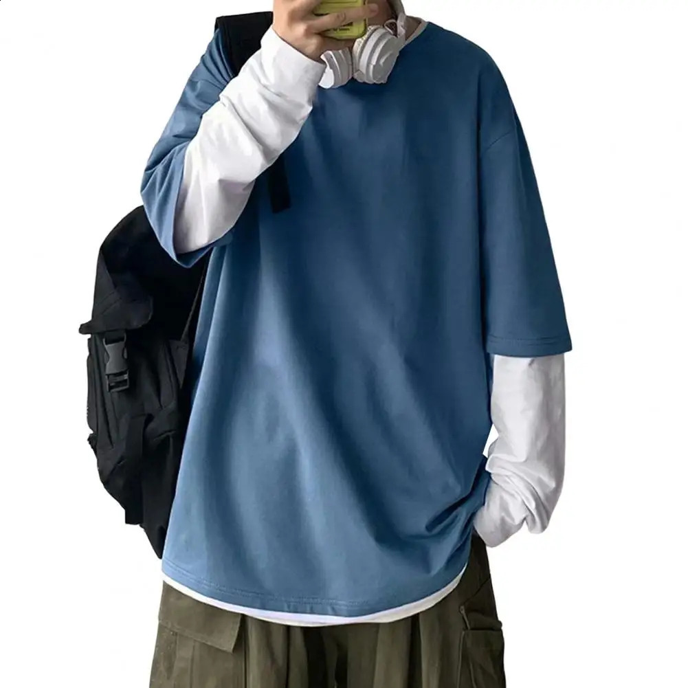 Chic Spring T-shirt Casual Men T-shirt Long Sleeves Thermal Plus Size Comfortable Spring T-shirt 240812