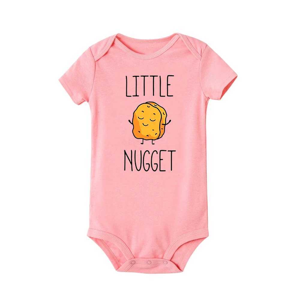 Little Gold nugget baby announces newborn baby tight fitting summer boy girl jumpsuit pregnancy reveals baby clothing baby shower gift W240812