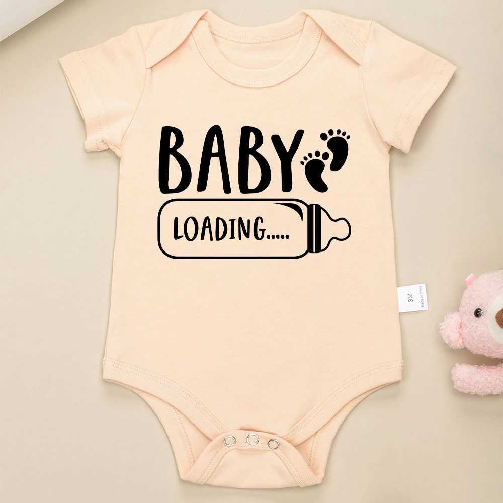 Baby loading... Pregnancy announces Onesie cotton exquisite gift for newborn clothing aesthetics popular cute baby jumpsuit W240812