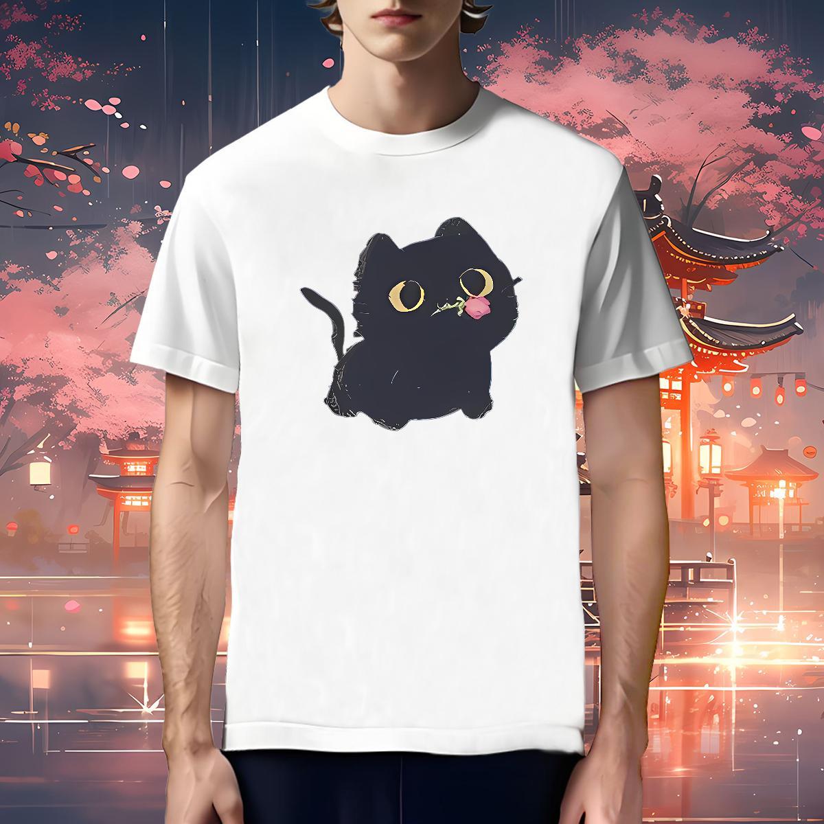Free Shipping T-Shirts cute Breathable Crew Neck Spring Summer Anime 230g 100% Cotton Men Tops Tees Stylist Top Tees