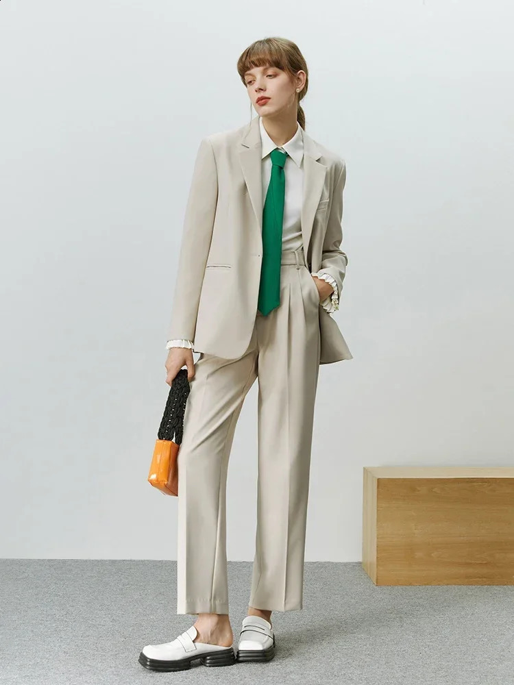 FSLE Korean Style Jacket Set for Womens Autumn Office Professional Pioneer Leisure Two Piece 240812