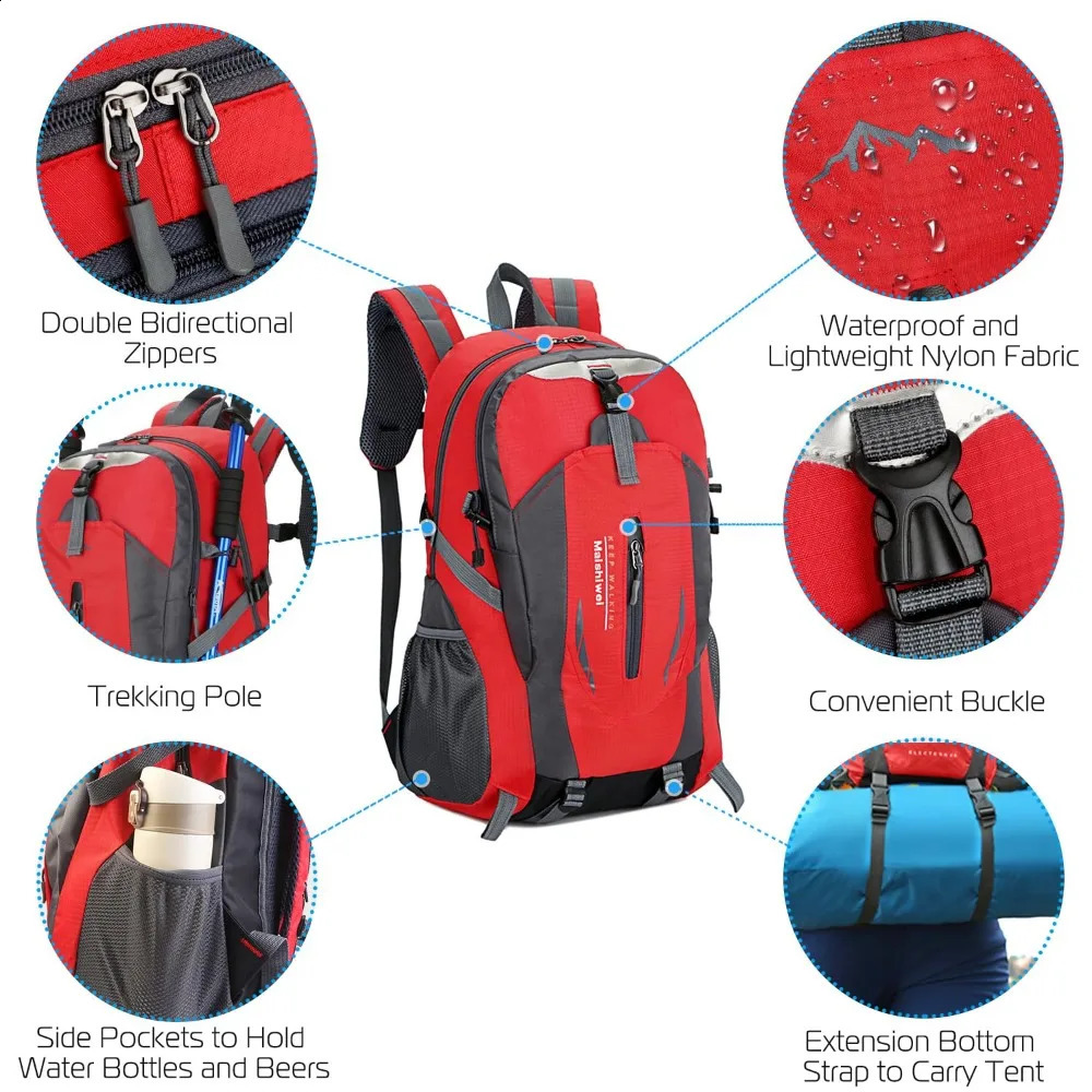 Waterproof hiking bag suitable for both men and women lightweight daily backpack portable camping 240813