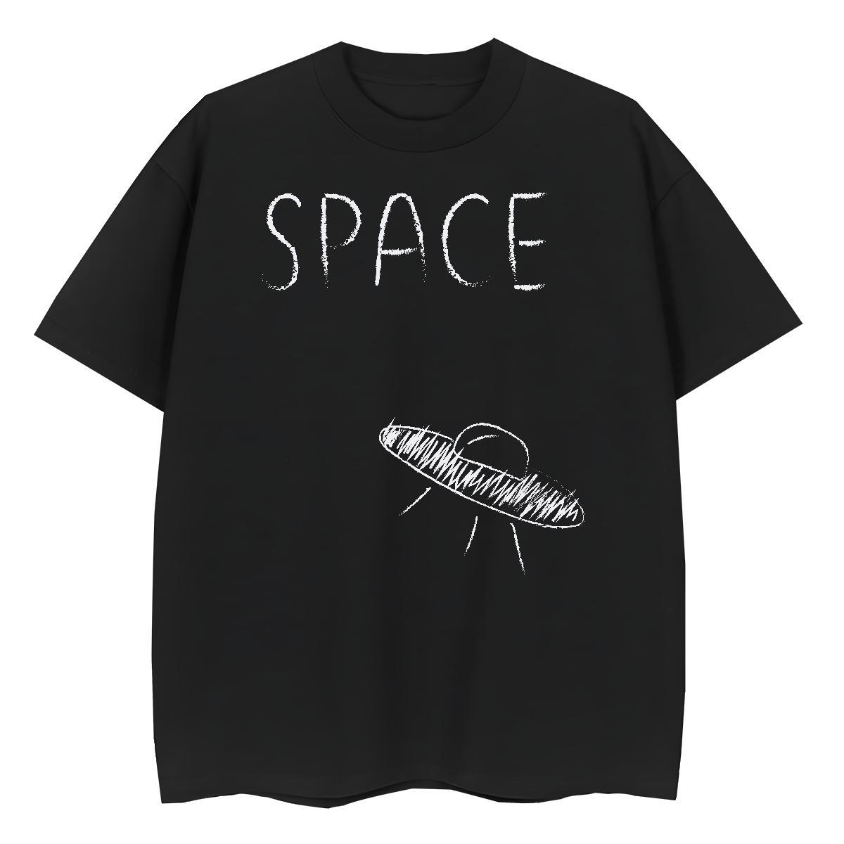 Loose Men Clothes T-Shirt Street wear Hip Hop 230g Cotton Floral Print Pure Cotton ET T-Shirts for Men Fashion Casual Tops Tees