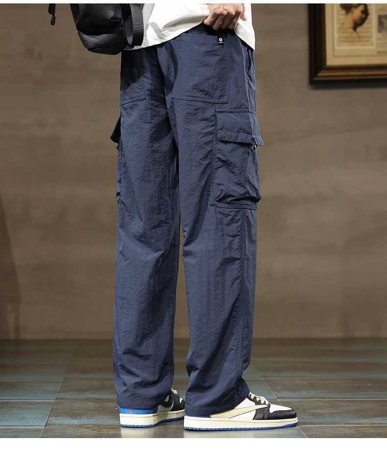 Casual 2024 Spring New Drwastring Waist Full-Length Pants For Mens Outdoor Solid Color Loose Trousers Streetwear Sports JoggersXJ240813