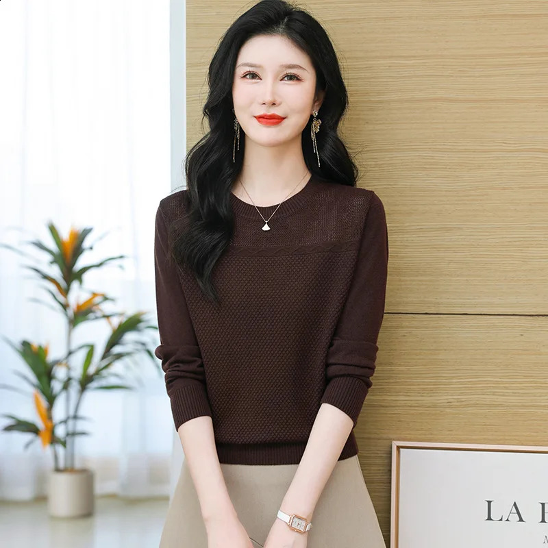 Sweater Women Fashion Long Sleeve Stretch Tops Women Knitted Pullovers Long Sleeve Bottoming Knitted Sweater 240812