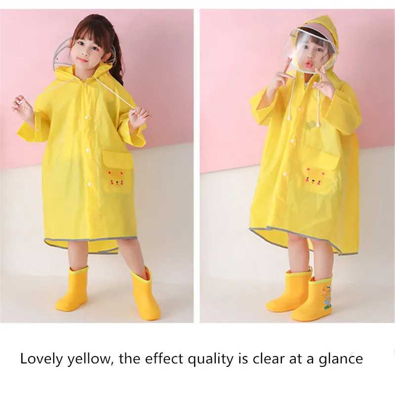 Cute student baby raincoat outdoor travel mountaineering waterproof raingear child impermeable rain poncho boy girl raincoatgift Y240810