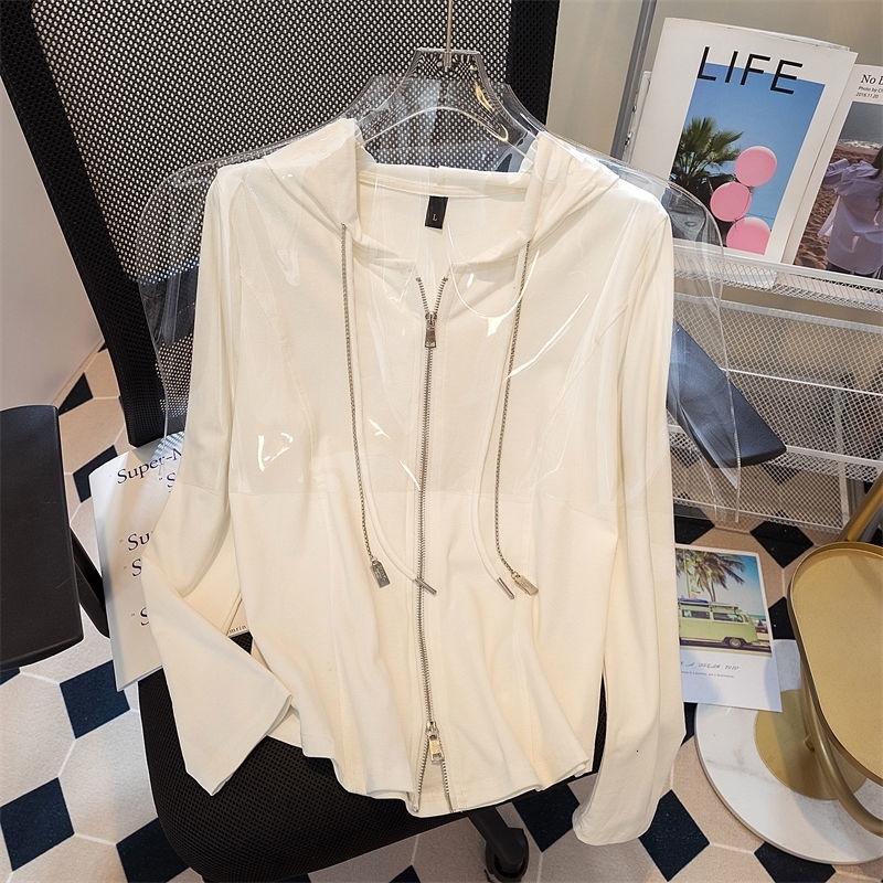 Ropa Mujer Summer Thin Hoodies Women Clothing Long Sleeve Hooded Zipper Tops Y2k Clothes Fashion Casual Korean Sweatshirts 240812