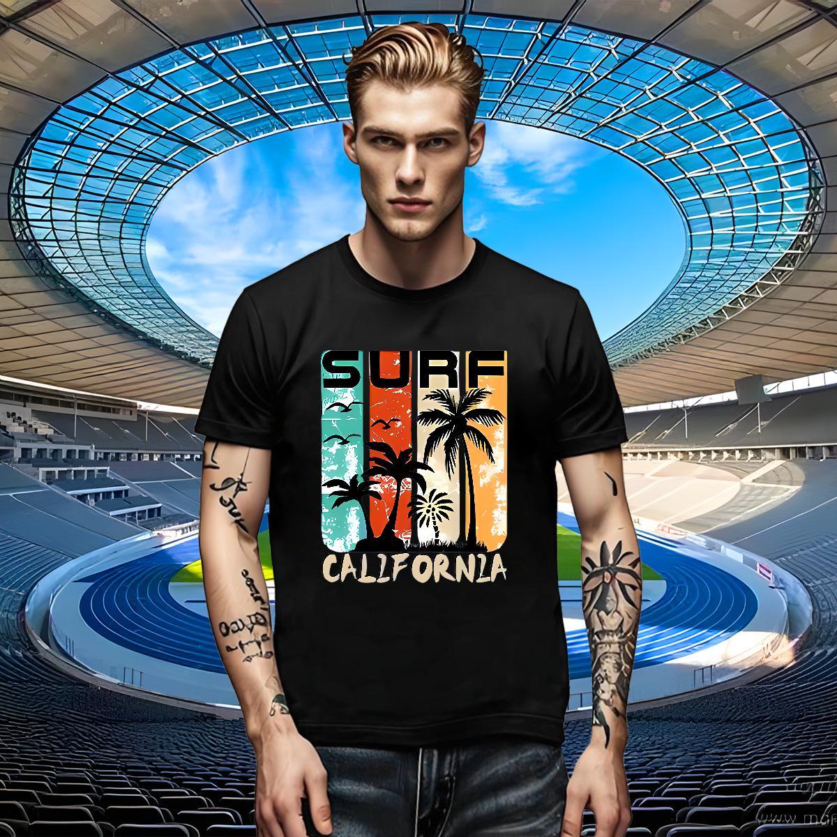 Cool Design Men Tshirts Street Wear 100% Cotton 230g Custom Print Oversized Breathable Short Sleeve beach T Shirt For Man New Designer Polos