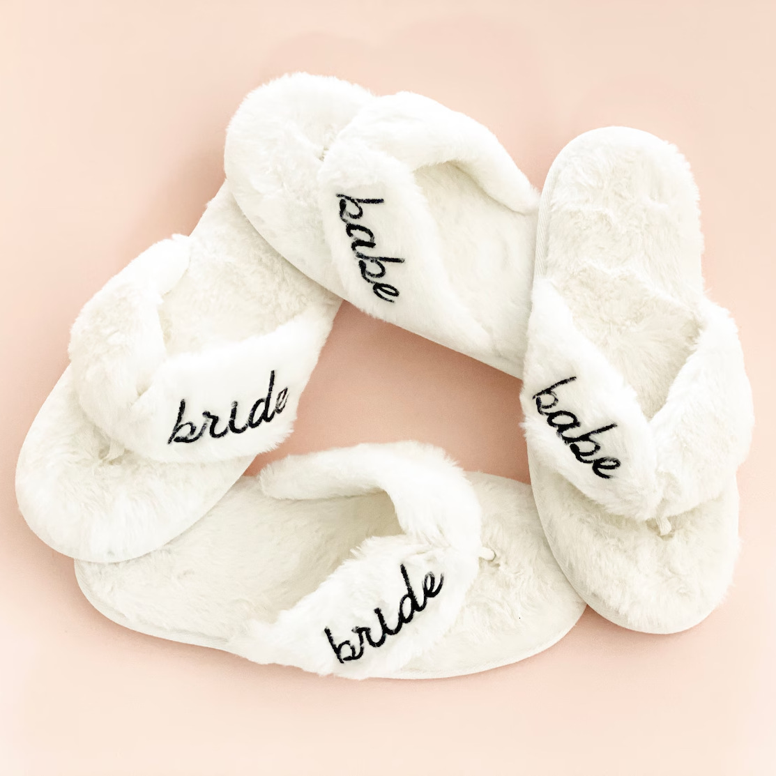 Designer's New Women's Plush Flip Cover Bridal Bridesmaid Wedding Slippers, Singles Party Personalized Sandals