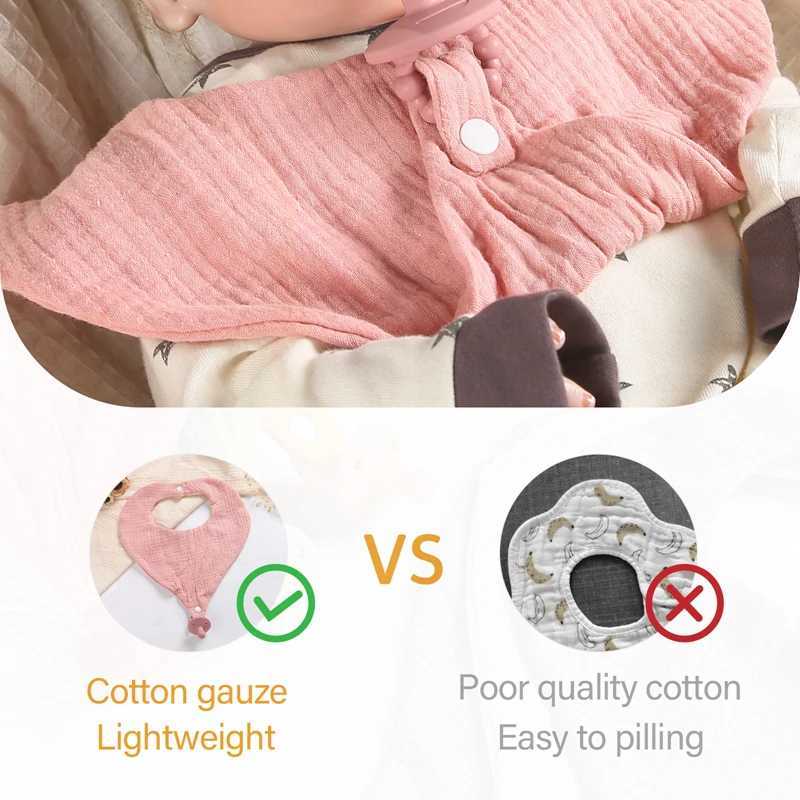 Bibs Burp Cloths 2Pcs/Set Baby Bibs Cotton Absorbent SoftSilicone Bandana Drool Bibs Pacifier BPA Free Newborn Boy Girls Feeding Saliva TowelL4812