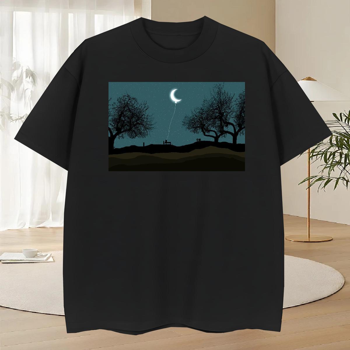 Loose Fit Men Tops Tees Daily Wear 230g Cotton DIY Printed Breathable Crew Neck tree Men T Shirts Casual New Tshirts