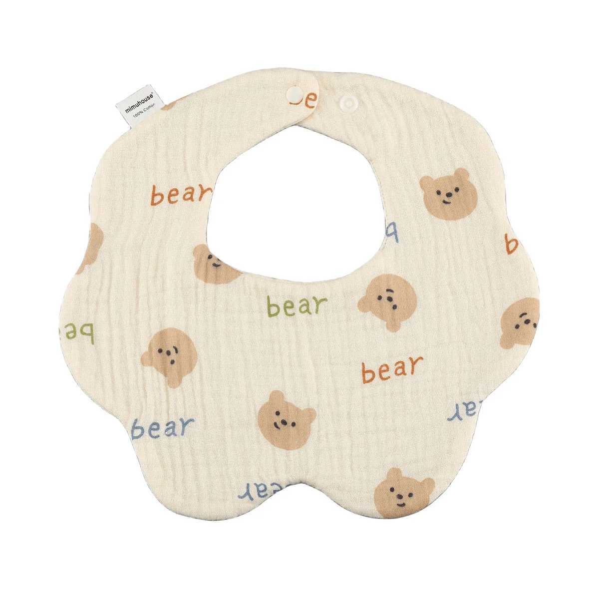 Bibs Burp Cloths New Cotton Gauze Baby Petal Bibs Infants Cartoon Feeding Saliva Towel Newborn Toddler Soft Burp Cloth For Kid Bib Korean StyleL4812