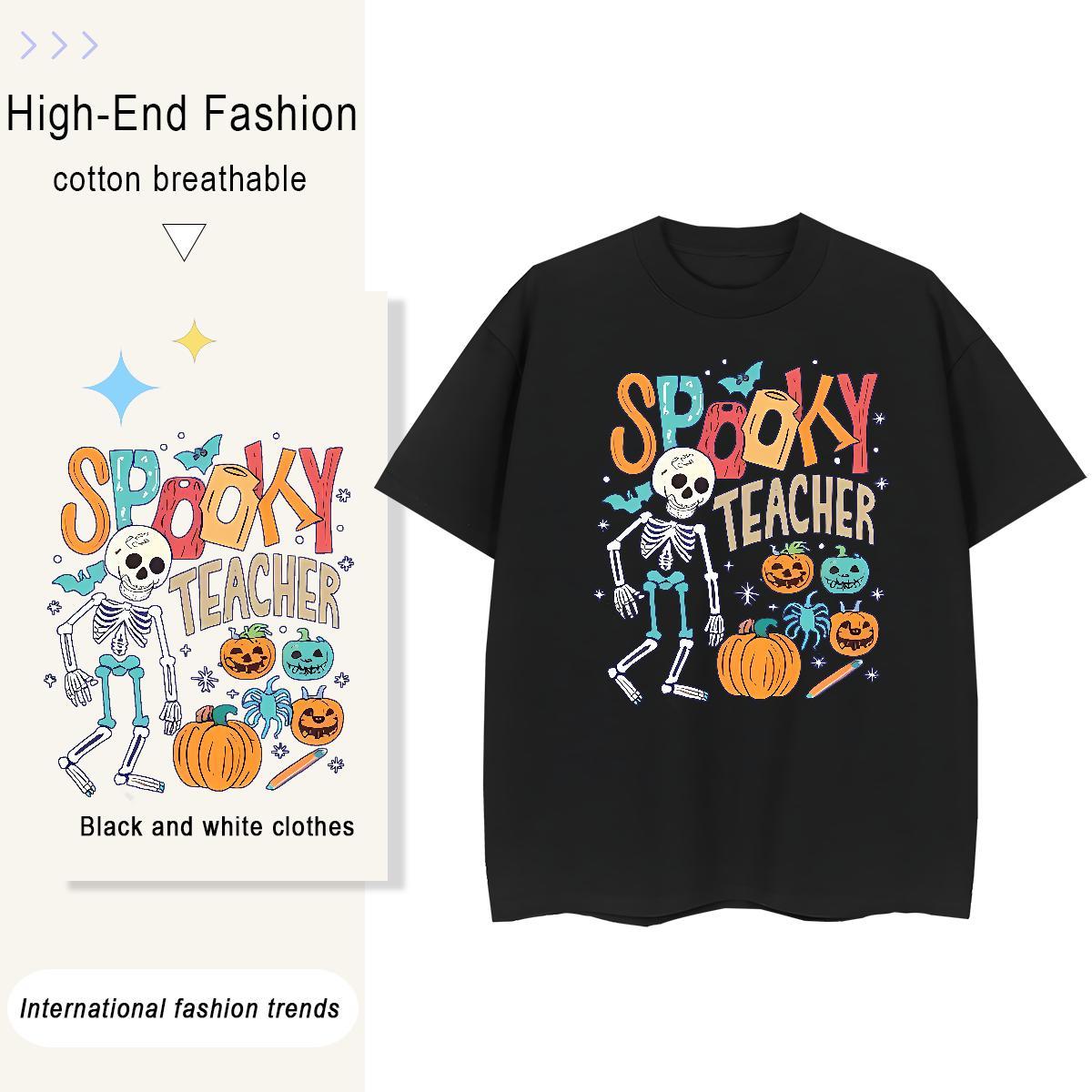Custom Men Tshirts halloween Casual Daily Wear 230g Cotton Tees Crew Neck Breathable High Quality T Shirts Men DIY Printed