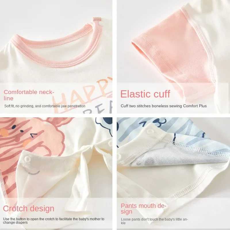 New summer jumpsuit cotton short sleeved thin newborn cute baby jumpsuit soft and breathable crawling clothing for boys and girls W240812