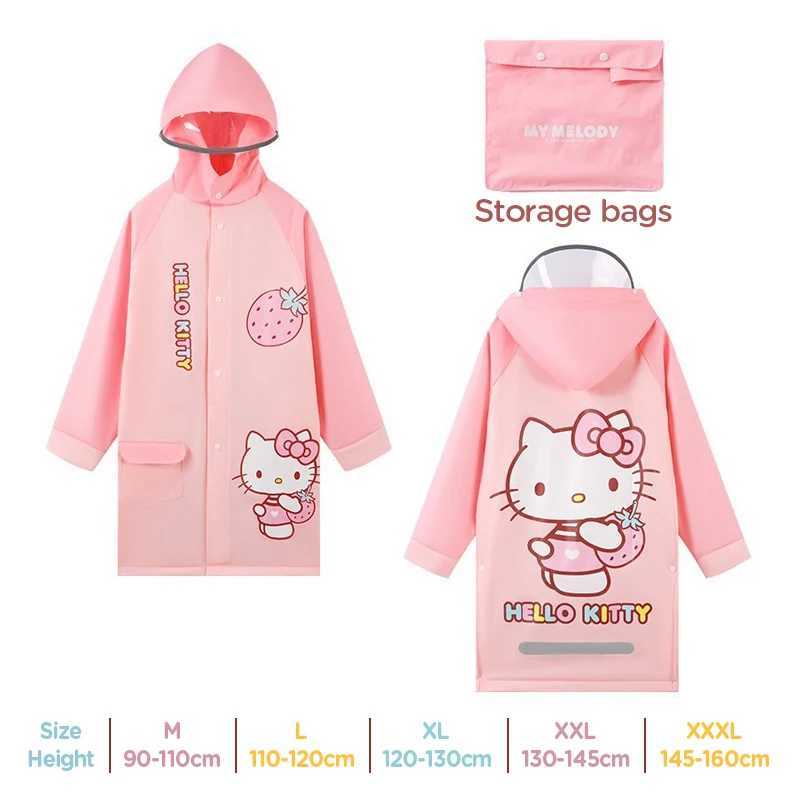 Japanese Amine Raincoat Stay Dry Comfy in the Rain Outdoor Walking Cycling Kids Poncho Hooded Jacket for Girls Boys Y240810