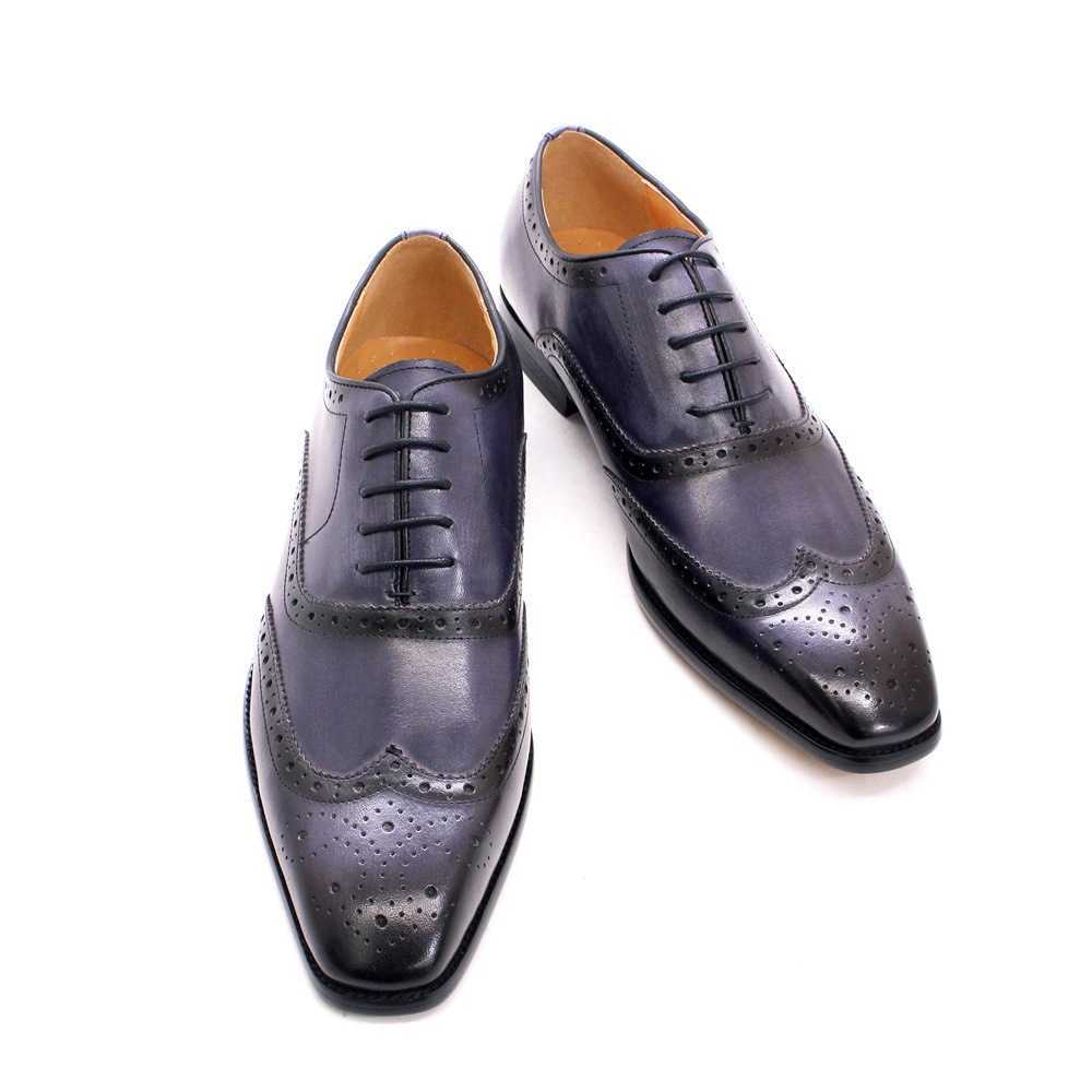 CMM British Style Block Leather Mens Shoes Handmade Mens Oxford Shoes Business Casual Leather Shoes Mens
