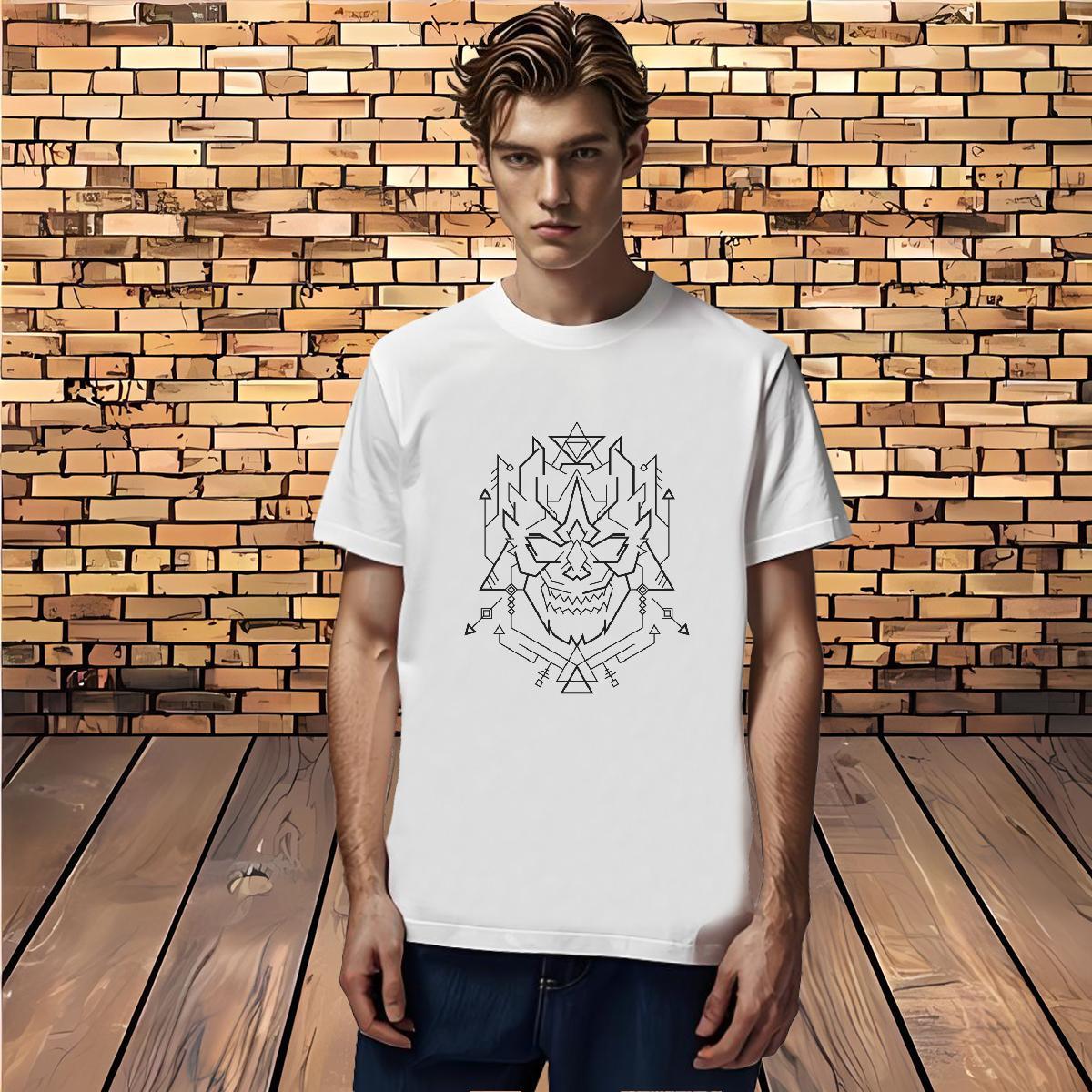 T-Shirts for Men 230g Pure Cotton Geometric line Sport Round Neck Short Sleeve DIY Logo Oversized Men Tees New Designer Cool Tees Shirts