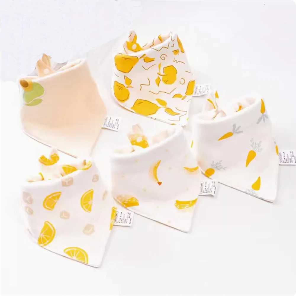 Bibs Burp Cloths 5 Pieces Baby Bandana Bibs Cotton Triangle Soft Saliva Towel Kids Feeding Burp Cloth Baby Boy Girl Newborn StuffL4812