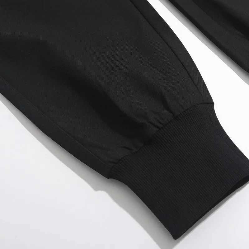 Men Flap Pocket Side Drawstring Waist Cargo Pants Elastic Waist Letter Graphic Street Long Pants Loose Sport Trousers ClothesXJ240813