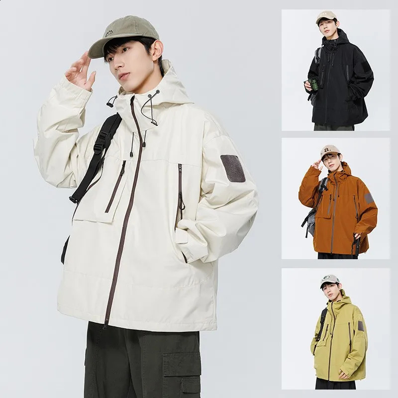 Mens Waterproof Jacket Climbing Hiking Camping Trekking Windbreaker Unisex Outdoor Windproof Rain Coat Antifouling 240812