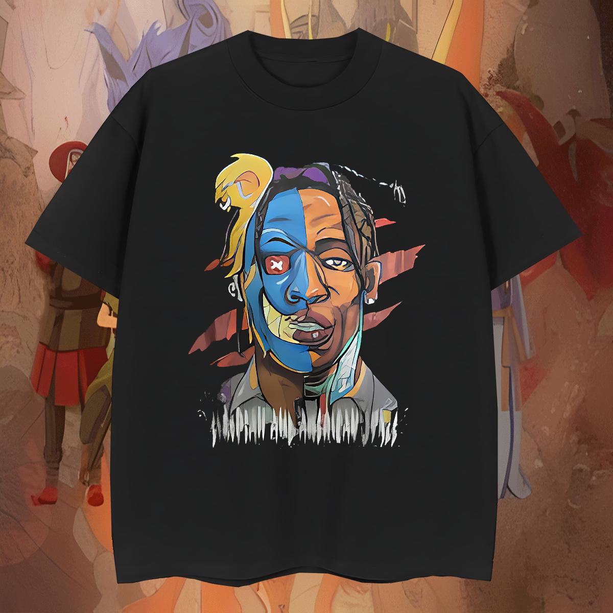 Unisex portrait T Shirt For Man Street Casual Men Tops Tees 230g 100% Cotton Free Shipping O-Neck Short Sleeve Custom Anime Wear