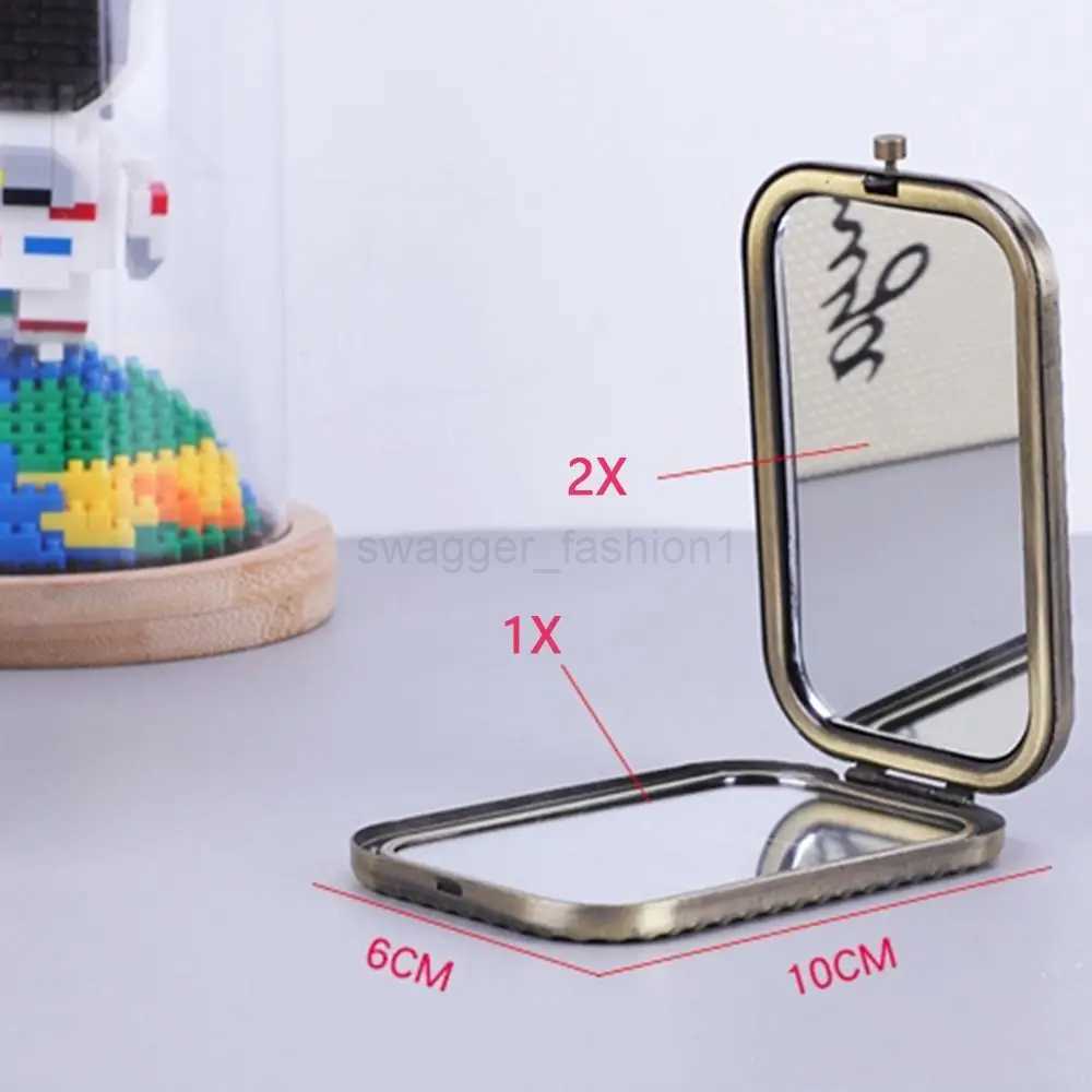 Mini Vintage Makeup Mirror Double Side Luxury Relievo Folding Pocket Mirror Girls Women Travel Portable Hand Makeup MirrorsXJ240813