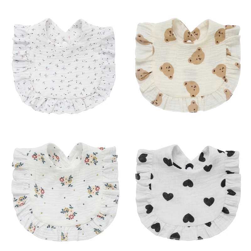 Bibs Burp Cloths Baby Bib for Boys Girl 0-24Months Breathable Floral Drooling Bib with Hidden Stud Buckle Infant Sleep Teething BandanaL4812