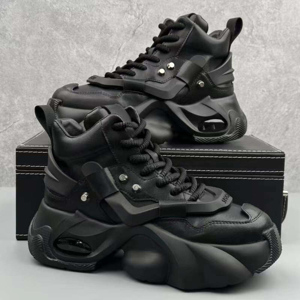 Ddmysports Trendy New High Top Men S Sports Single Shoes With PU Lining Comfortable Non Abrasive Thick Sole Increased Height I Slip Shock Absorbing An