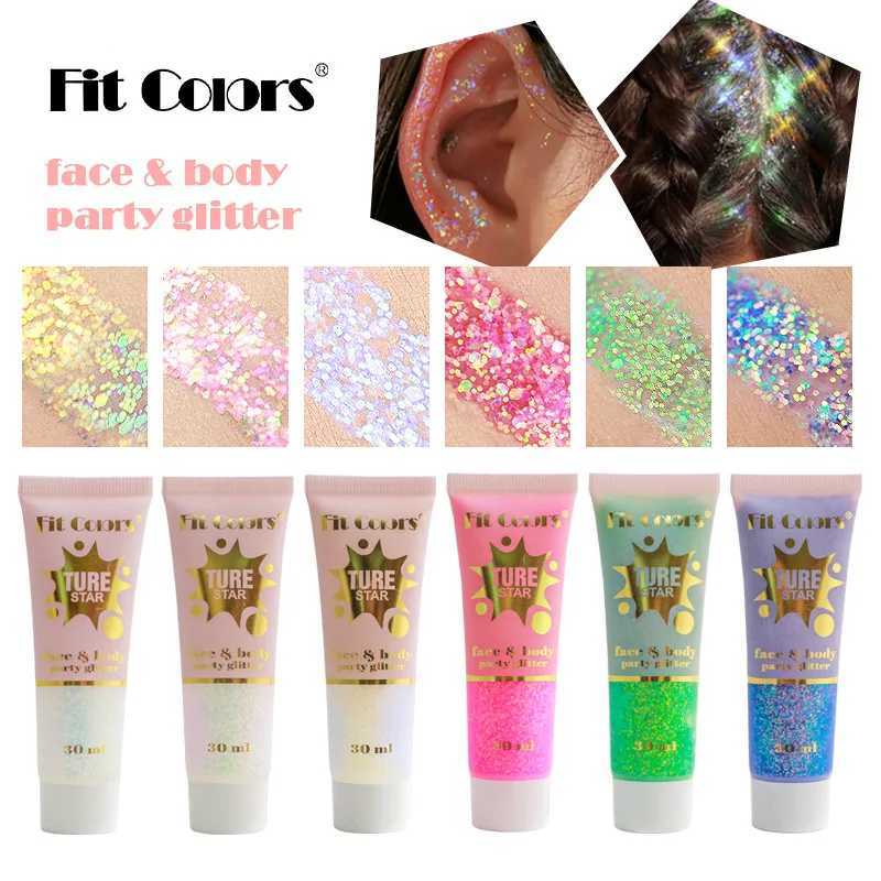 Face and body chameleon high gloss glitter powder durable waterproof stage party glitter eye shadow face and body glitter gel W240812