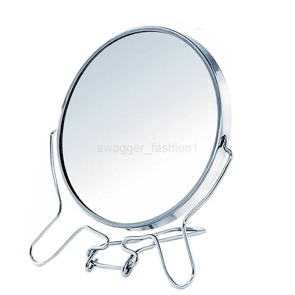 Makeup Cosmetic Mirror 4 Round 360 Degree Rotation 2 Face Tabletop Mirror Magnifier Stainless Steel Makeup Mirror StandingXJ240813