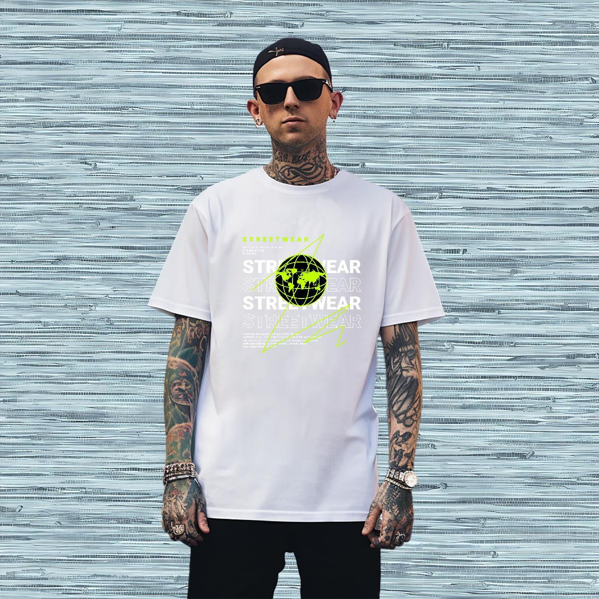 Unisex letter Mens T Shirts Spring Summer Tshirts 230g Cotton Fashion New Crew Neck Breathable Cartoon Print Tees Shirts
