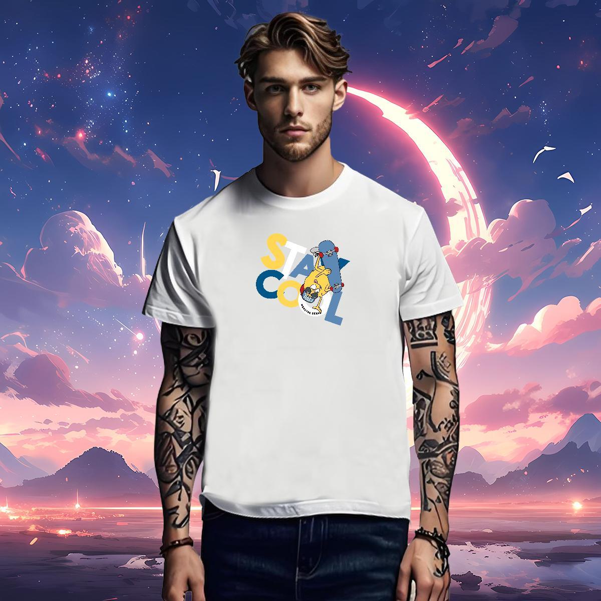 T-Shirts 100% Cotton 230g USA Casual Round Neck Short Sleeve Anime Print Men Tops Tees Factory Direct Cool Design Clothings