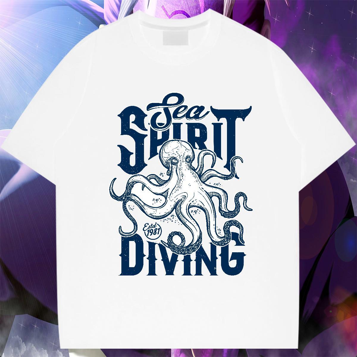 Cool Design Men Tops Tees Hip Hop 230g Pure Cotton Anime Print Breathable Short Sleeve Mens T Shirts Fashion New Tee Shirt