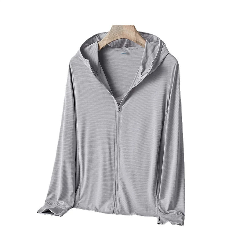 Summer outdoor quick drying thin jacket for men hiking fishing cycling hooded sports windproof ultra light 240812