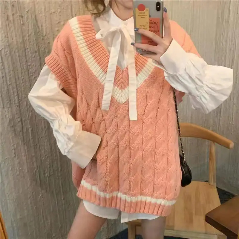 White Japanese Harajuku Kawaii Sweater Women Fairycore Preppy Style Long Sleeve Sweaters Korean Fashion Two Piece Set Clothes 240812