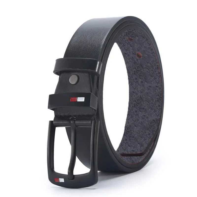 Fashion mens PU alloy square buckle business casual belt winter black mens jeans belt W240807
