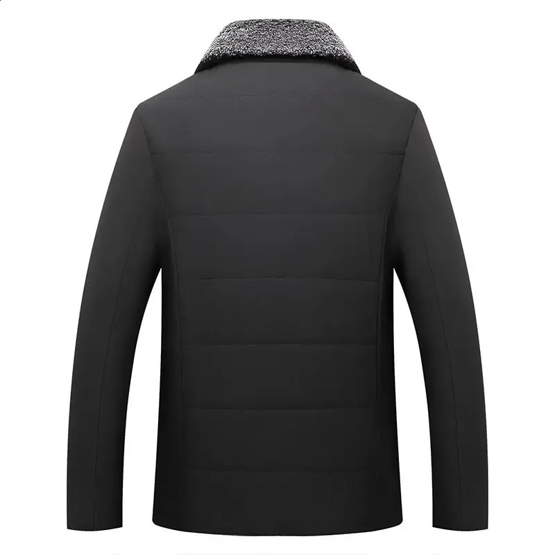 Leisure Autumn Winter Mens Warm Plush Jacket Business Solid Color Thick Wool Windproof Velvet Top 240812