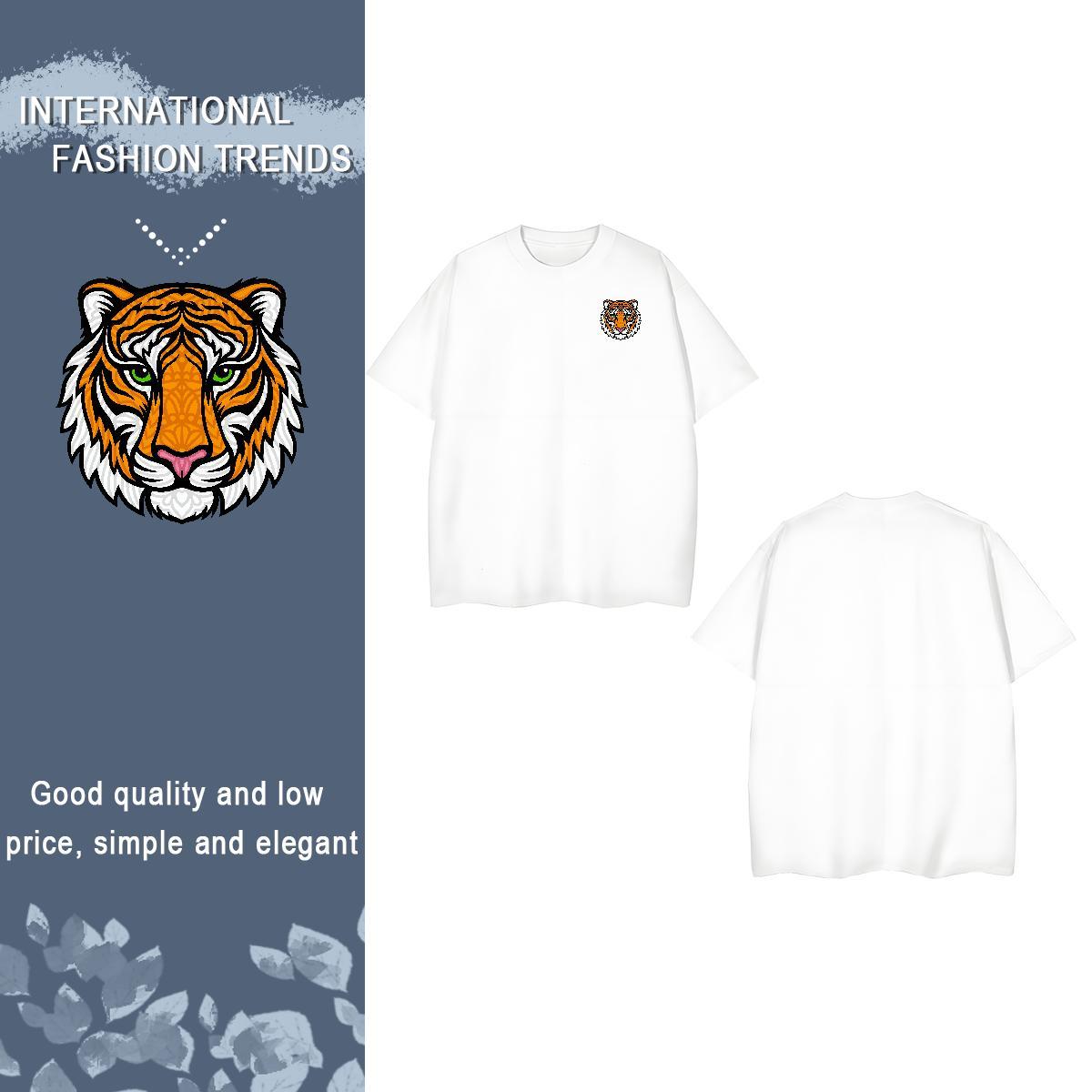 T Shirt For Man 230g Pure Cotton tiger Spring Summer Breathable Short Sleeve DIY Printed Men Clothes T-Shirt New Designer Cool Tops