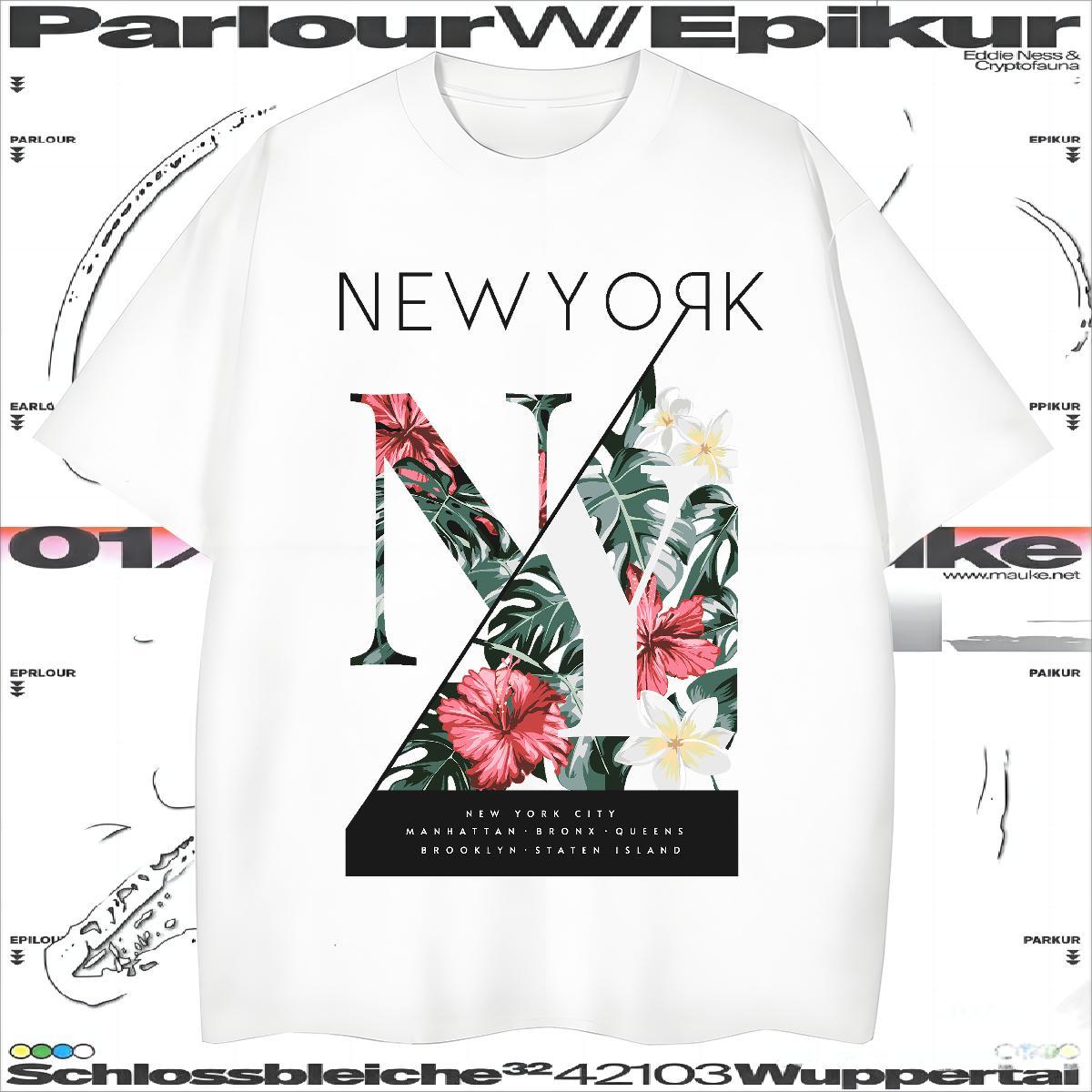 Loose Fit flower T-Shirts for Men Hip Hop Street Men Tshirts 100% Cotton 230g New Designer Breathable Customized Print Polos