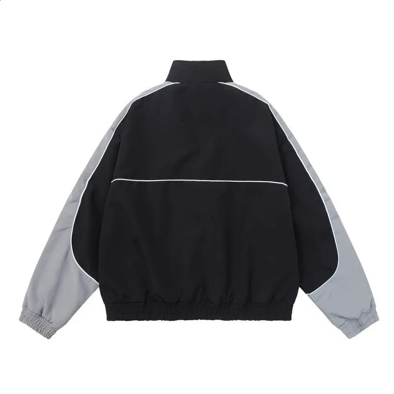 Retro bomber jacket mens five point star patch work street college super Harajuku Y2k sports autumn 240812