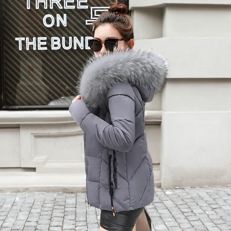 Winter Jacket Female Coat Gray fur collar Parka 4 Fashion Autumn Warm Casual Padded Parka Women Jacket Women 240813