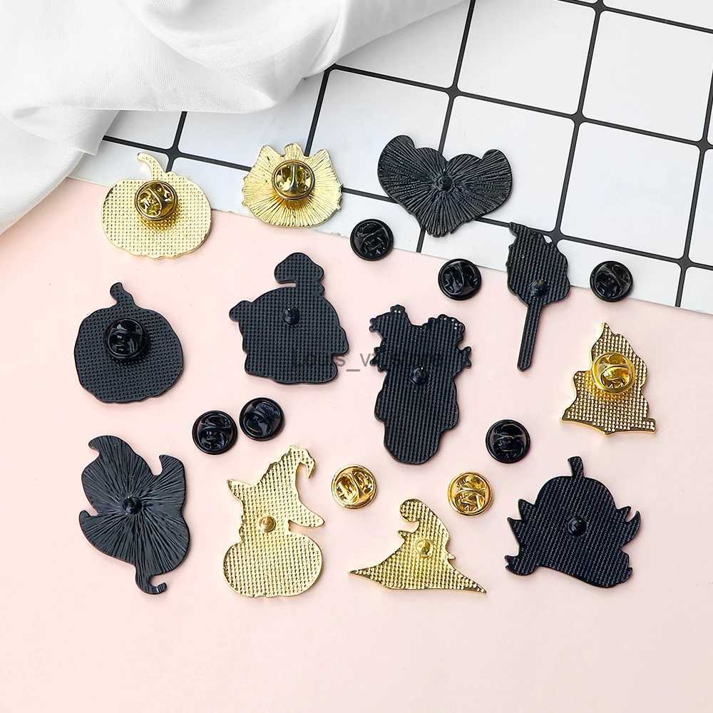 Pins Brooches Interesting Halloween Enamel Pin Punk Pumpkin Fire Gothic Skeleton Chest Magic Witch Festival Party Gift Collar Badge Jewelry H240813