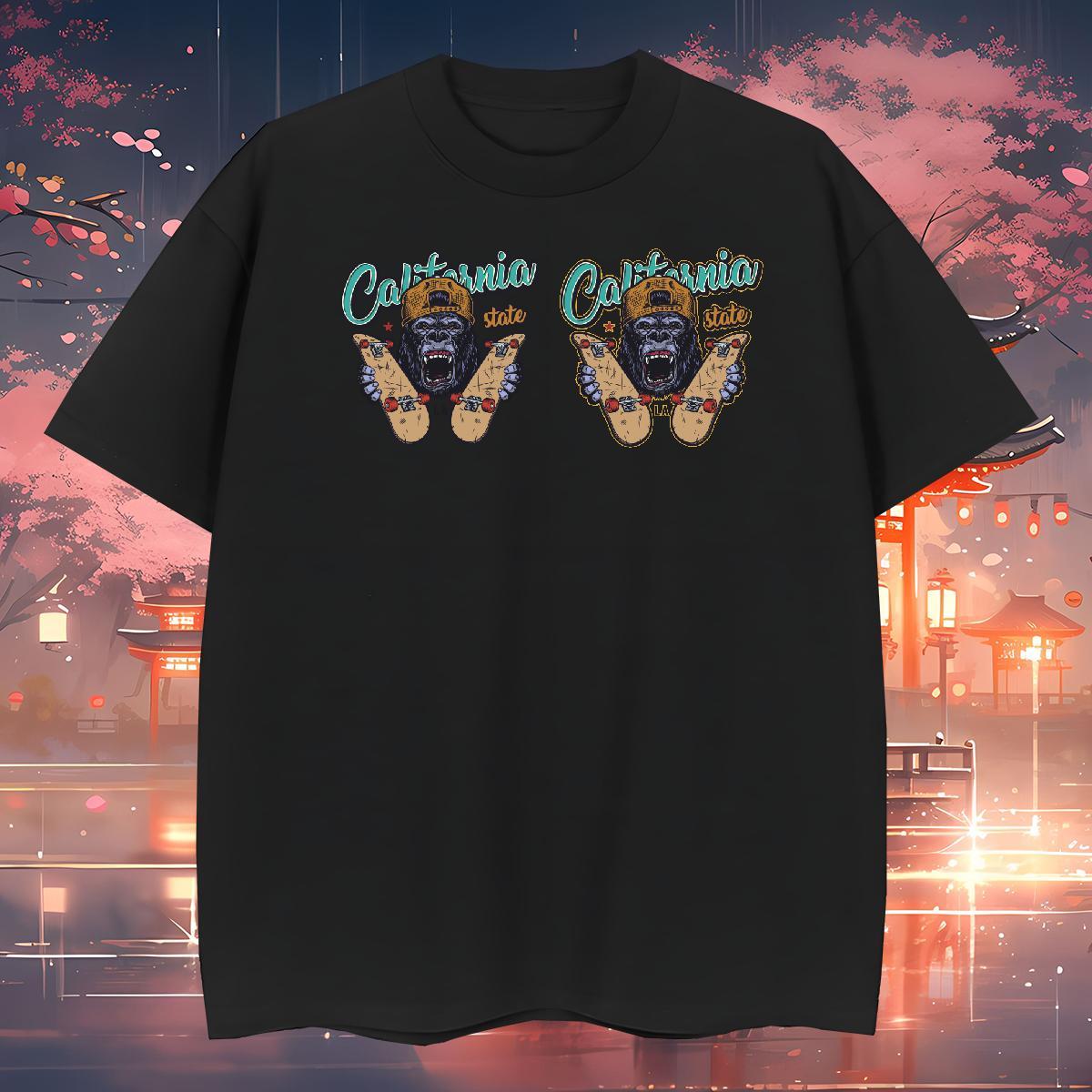 Designer T-Shirts for Men chimpanzee Breathable Crew Neck Street Casual Customized 230g 100% Cotton Men Tees Fashion Casual Top Tees