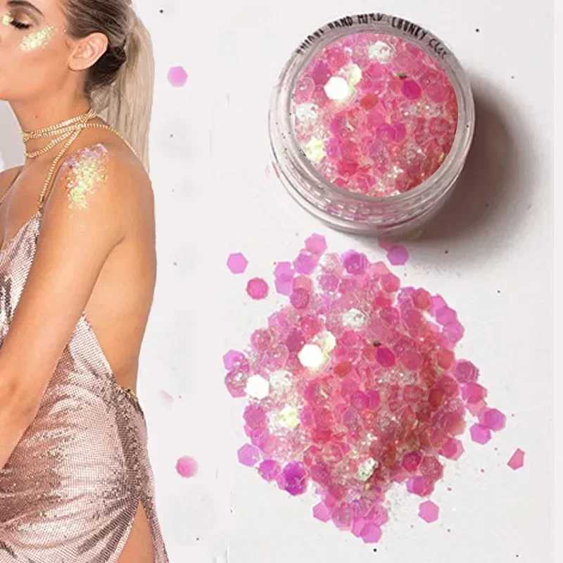 New Mixed Glitter Sparkling Round Color Sparkling Jar Nail Facial Body Shadow Sparkling Beauty Makeup Sparkling Powder W240812