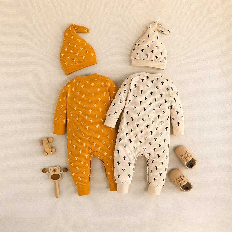 Newborn baby clothing 0-18 months cactus print Onesies suitable for baby boys and girls style long sleeved baby jumpsuit toddler jumpsuit W240812