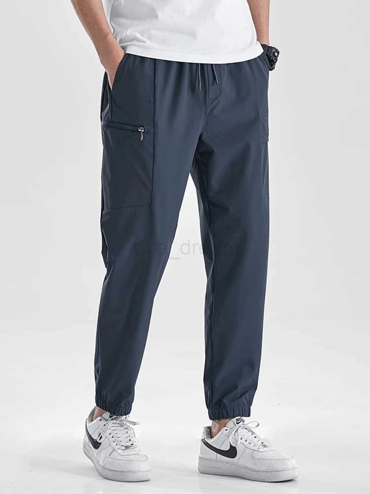 Summer Quick Dry Men Joggers Sweatpants Breathable Stretch Ankle-Length Sport Casual Cargo Pants Male Loose Track TrousersXJ240813