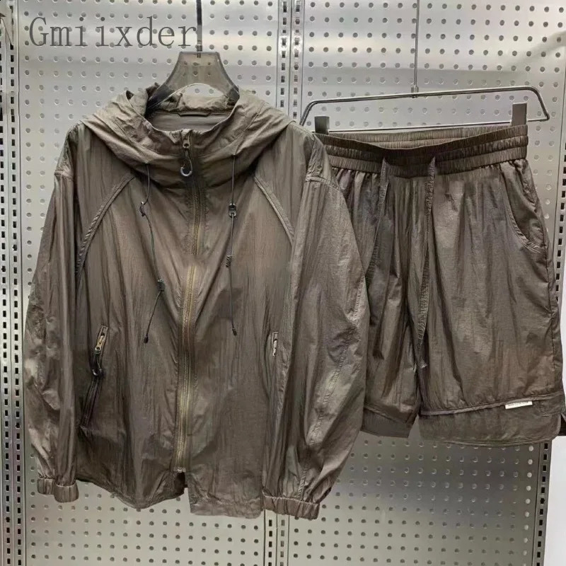 summer shorts set casual thin hoodie three season pants twopiece fashionable ultrathin handsome men city 240812