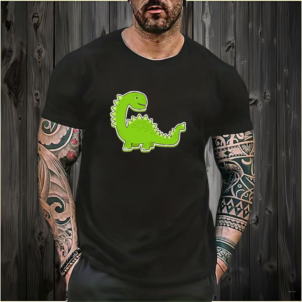 Cool Design dinosaur Mens T Shirts Hip Hop Men Tshirts 230g Cotton Free Shipping Breathable Soft Cartoon Printing L-4XL Tees