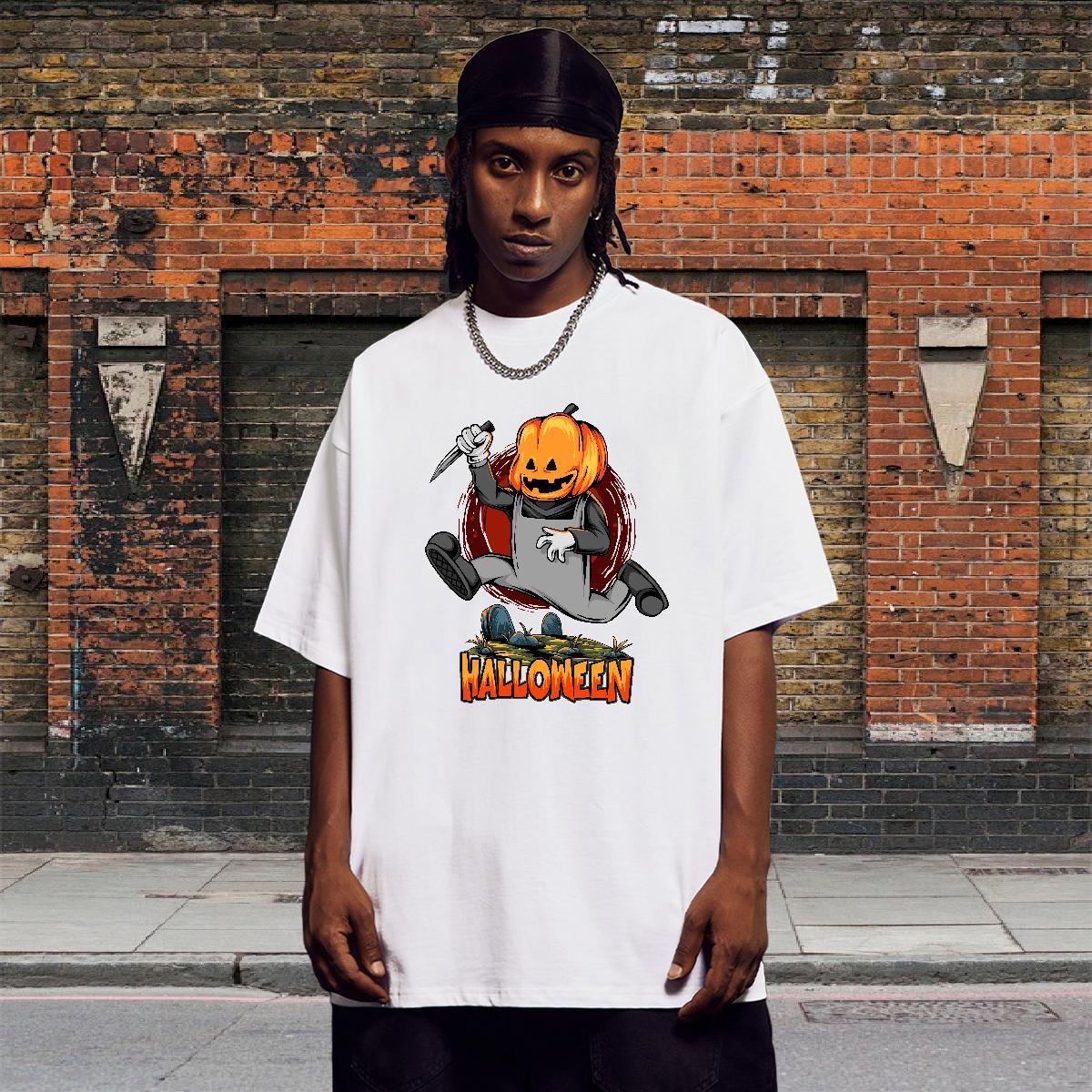 Designer T Shirt For Man pumpkin Pure Cotton Hip Hop Street Custom Print Plus Size 230g Cotton Men Tees 2024 Designer Polos